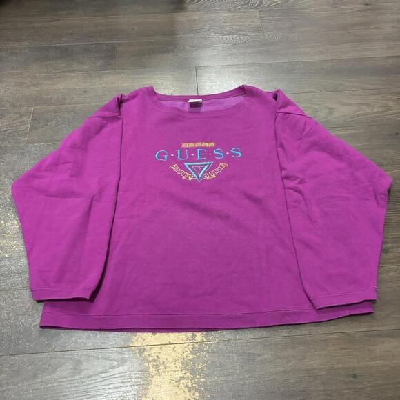 Vintage Embroidered Guess Crewneck Sweatshirt 90s O/S - Picture 4 of 5